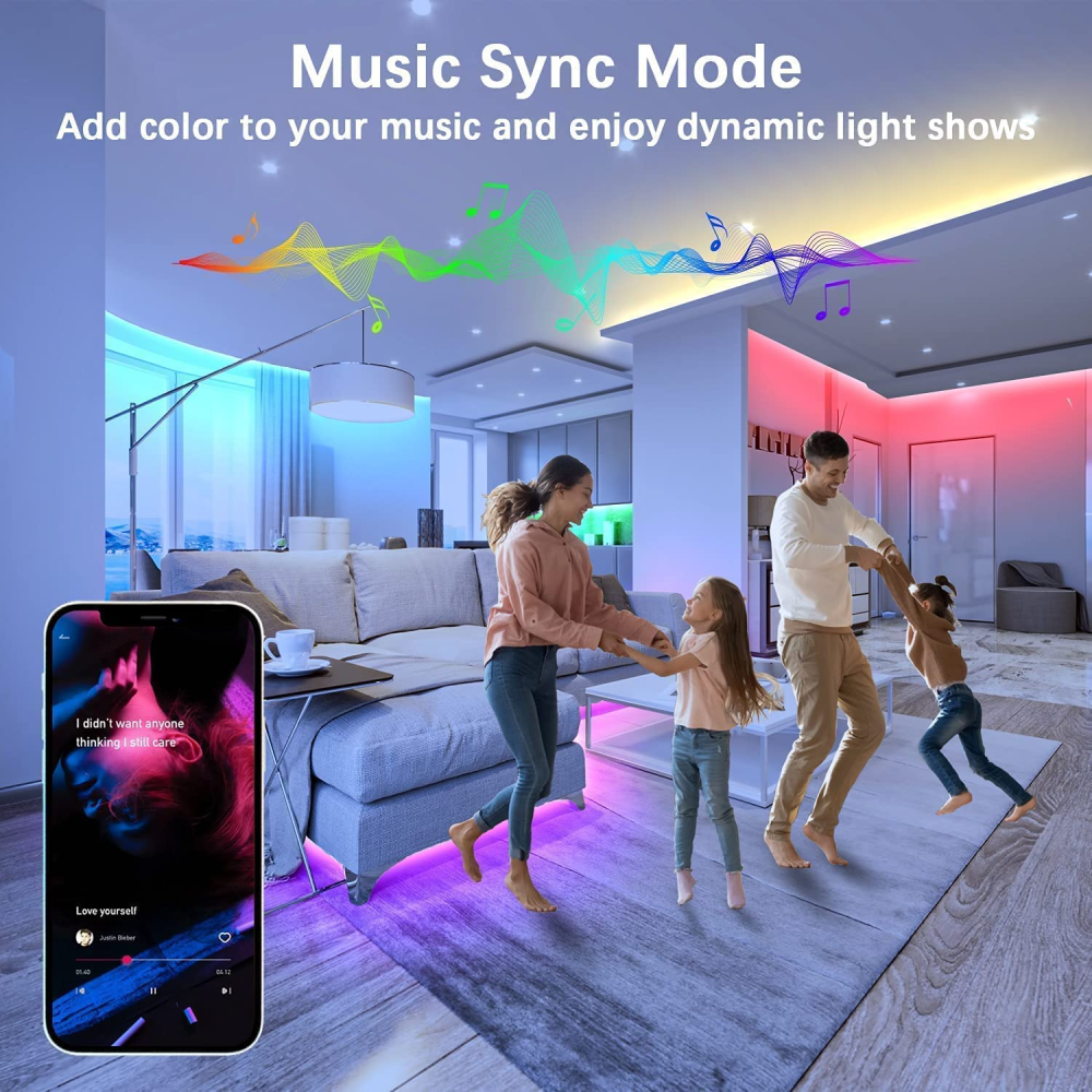 🎉Tira De Luces Led Rgb 10 Metros Alexa Control De Voz 110v🎵