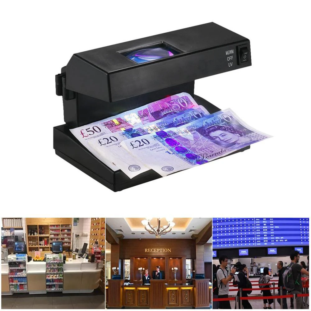 💵Probador Detector Billetes Falsos Luz Uv Y Lupa Ad-2138 🔍
