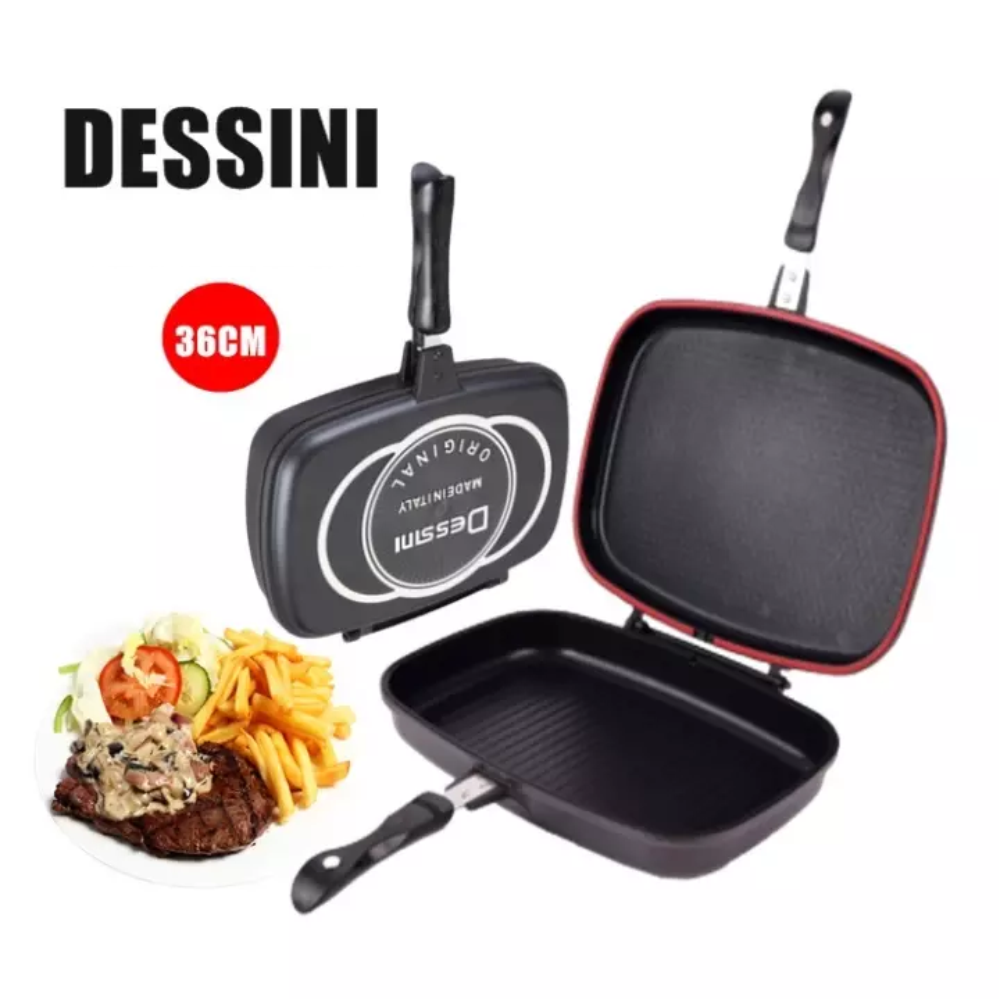 Sartén Doble Parrilla Dessini 40cm Antiadherente