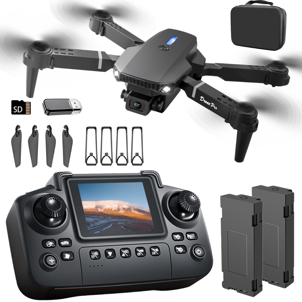 Drone Mini Dual Cámara Pantalla Doble Bateria Motor Brushles