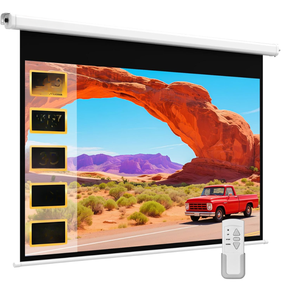 Pantalla Proyector Proyección Telon 100 Pulgadas 16:9 Retráctil Plegable Motorizado Control Remoto