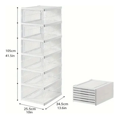 Zapatero Organizador Plegable Armario 6 Niveles Transparente