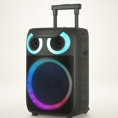 Cabina Karaoke Portátil Dwei 15" Bluetooth Luces LED Micrófonos