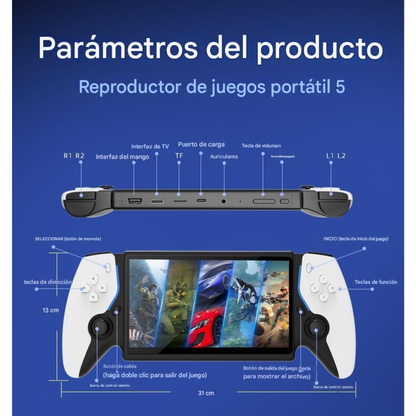 Consola Portatil Video Juegos Pantalla 7 Pulgadas Emuladores Controles