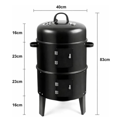 Barril Asador Ahumador Parilla Brasero 80cm Portátil 3 En 1