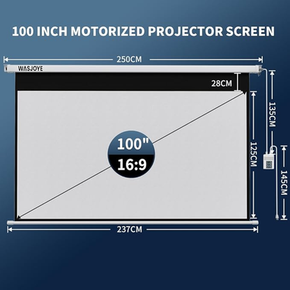 Pantalla Proyector Proyección Telon 100 Pulgadas 16:9 Retráctil Plegable Motorizado Control Remoto