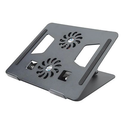 Soporte Ajustable Laptop Portátil 2 Ventiladores Base Pc Negro