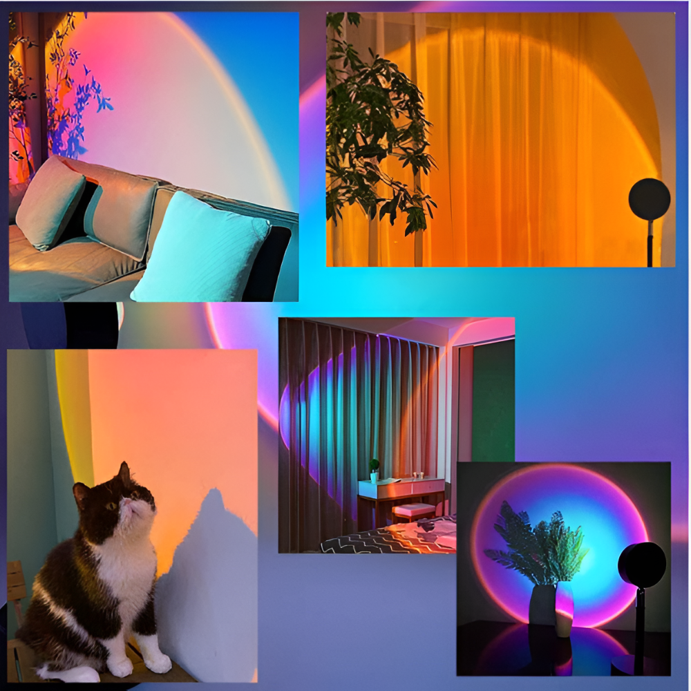 🌅🎉Lampara Sunset Rgb Efecto Atardecer Decoracion Videos Tiktok🌈✨
