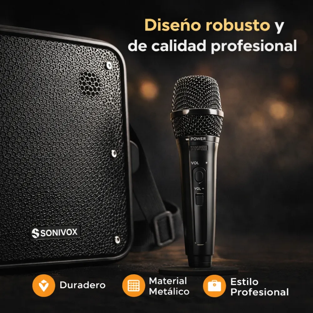 Parlante Portátil Bluetooth Perifoneo Karaoke Microfono 30w Negro