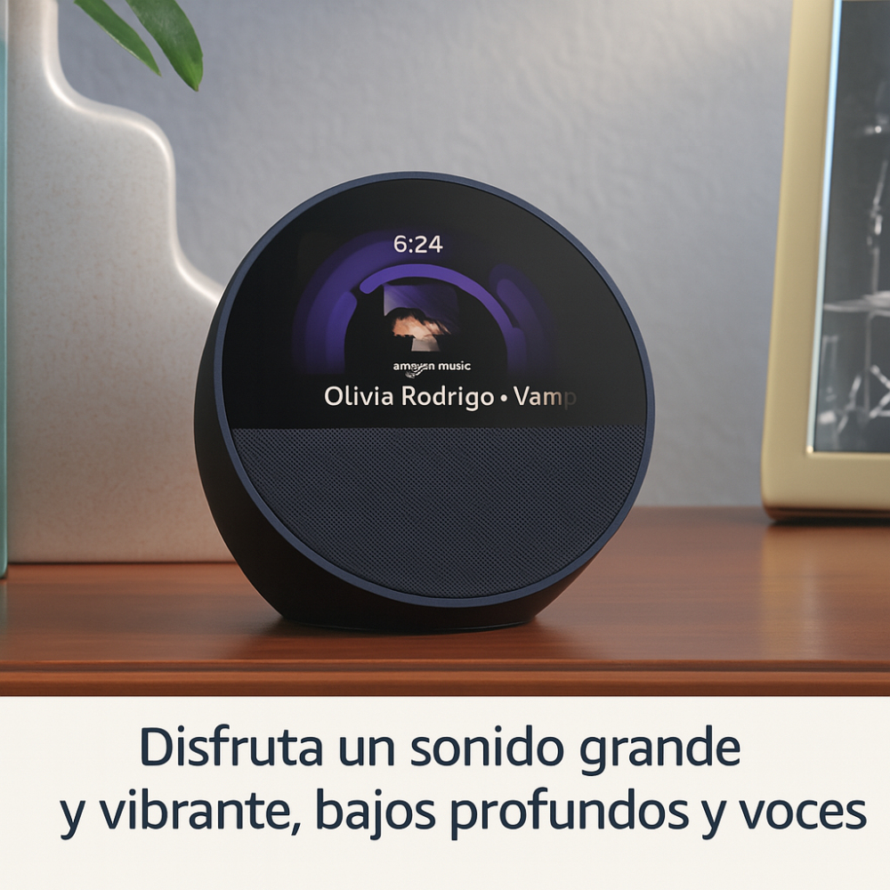 Echo Spot Alexa Con Pantalla Inteligente Reloj Despertador  Música