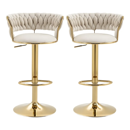 Set X2 Silla Bar Butaco Alta Giratoria Barra Cocina Luxury