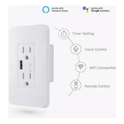 Toma Corriente Doble Inteligente Wifi App Alexa Google Home
