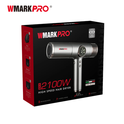 Secador Cabello Profesional Ultra Silencioso WMARK Pro 2100W Pantalla Digital