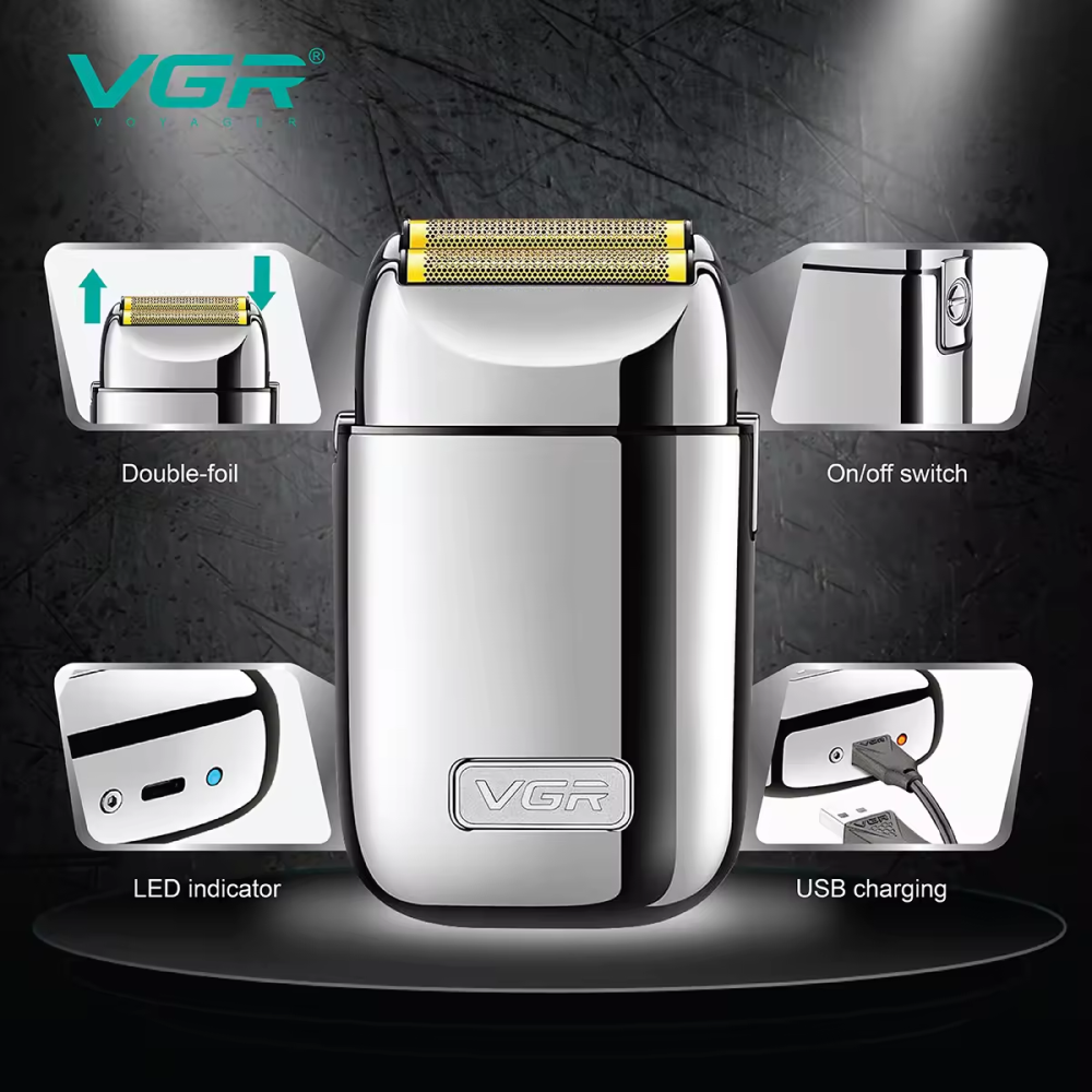 Afeitadora Eléctrica Shaver Recargable Vgr Original V-398