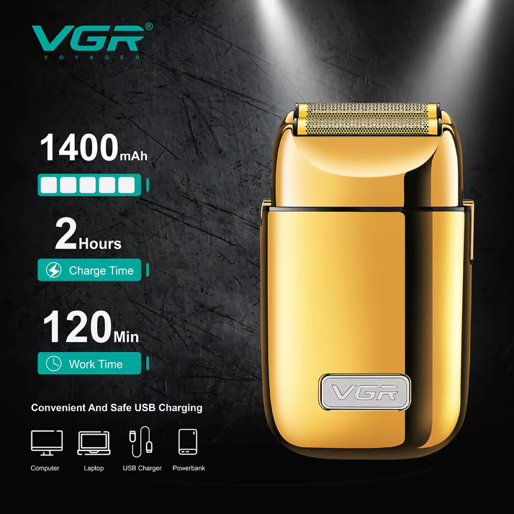 Afeitadora Eléctrica Shaver Recargable Vgr Original V-398