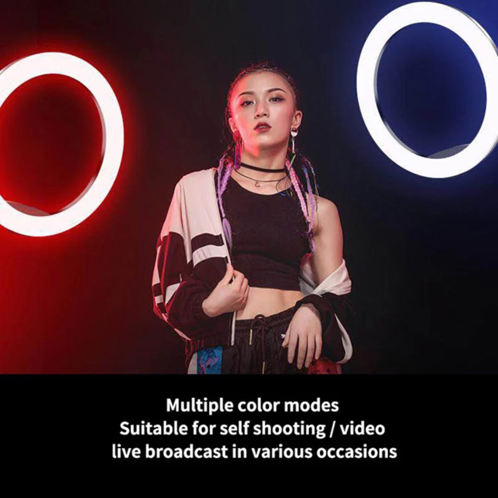 Aro De Luz 26 Cm Rgb Led Con Trípode Profesional 2 Mts