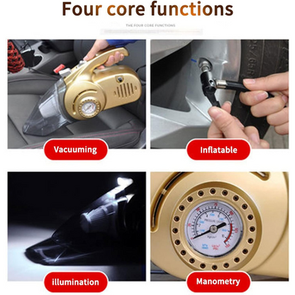 Aspiradora Para Carro 4 En 1 Con Compresor Integrado