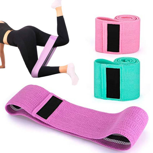 Bandas Elásticas En Tela Para Ejercicios X3 Tonos Pasteles