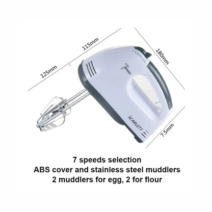 Batidora De Mano 7 Velocidades Repostería Con Ganchos