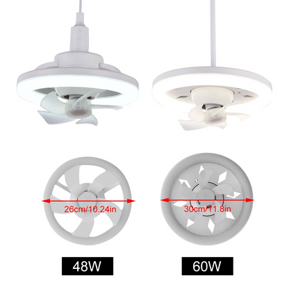💡🌬️ Bombillo Led Con Ventilador Giratorio 60w + Control Remoto 🚀