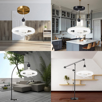 💡🌬️ Bombillo Led Con Ventilador Giratorio 60w + Control Remoto 🚀