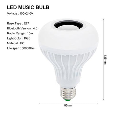 Bombillo Led Multicolor Rgb Con Parlante Bluetooth + Control