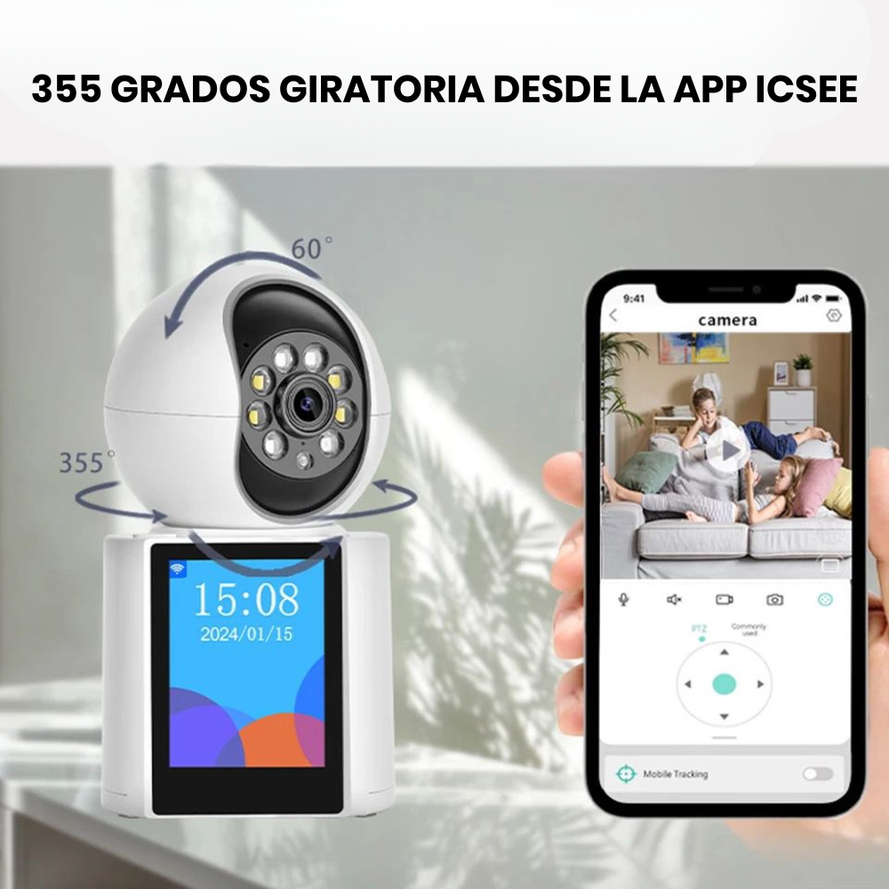 Camara De Seguridad Wifi Video Llamada Con Pantalla Icsee