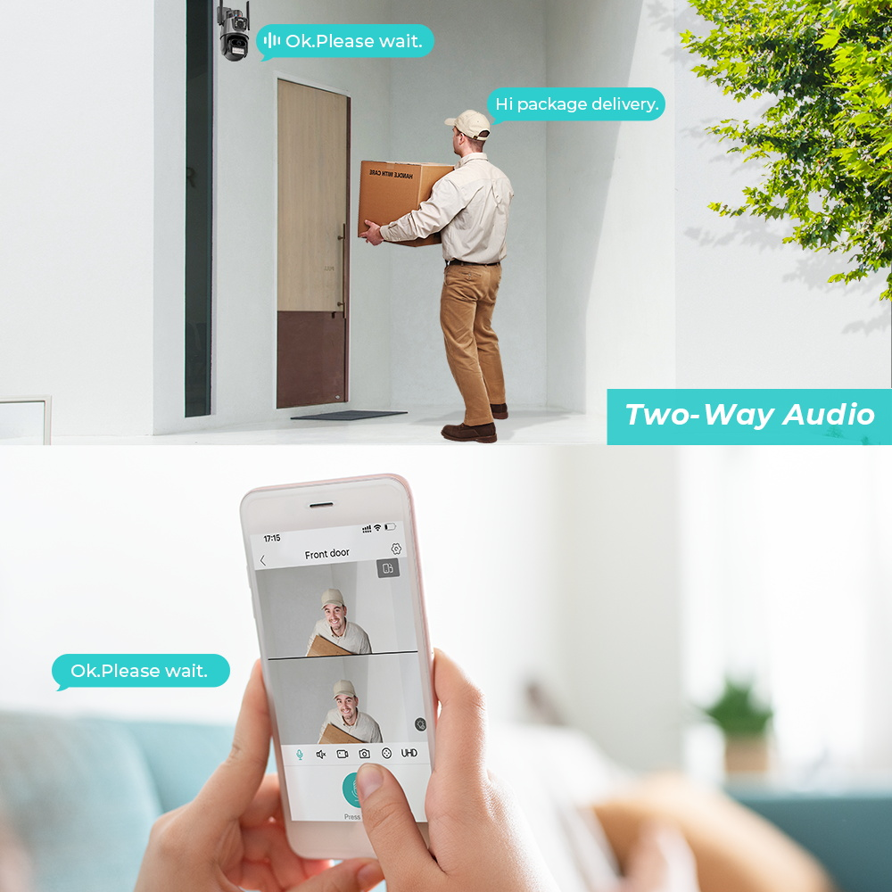 Camara De Seguridad Ptz Doble Sensor Seguimiento Automatico