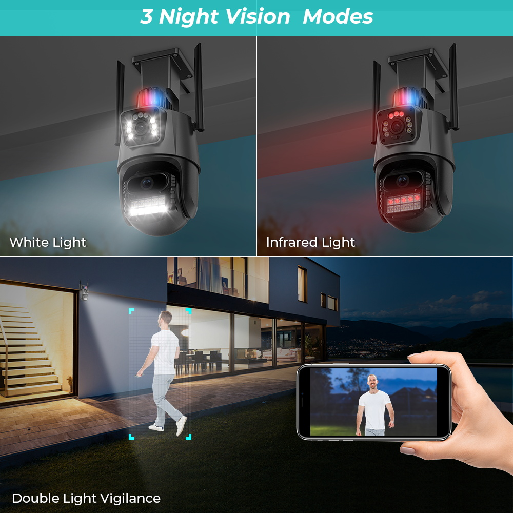 Camara De Seguridad Ptz Doble Sensor Seguimiento Automatico