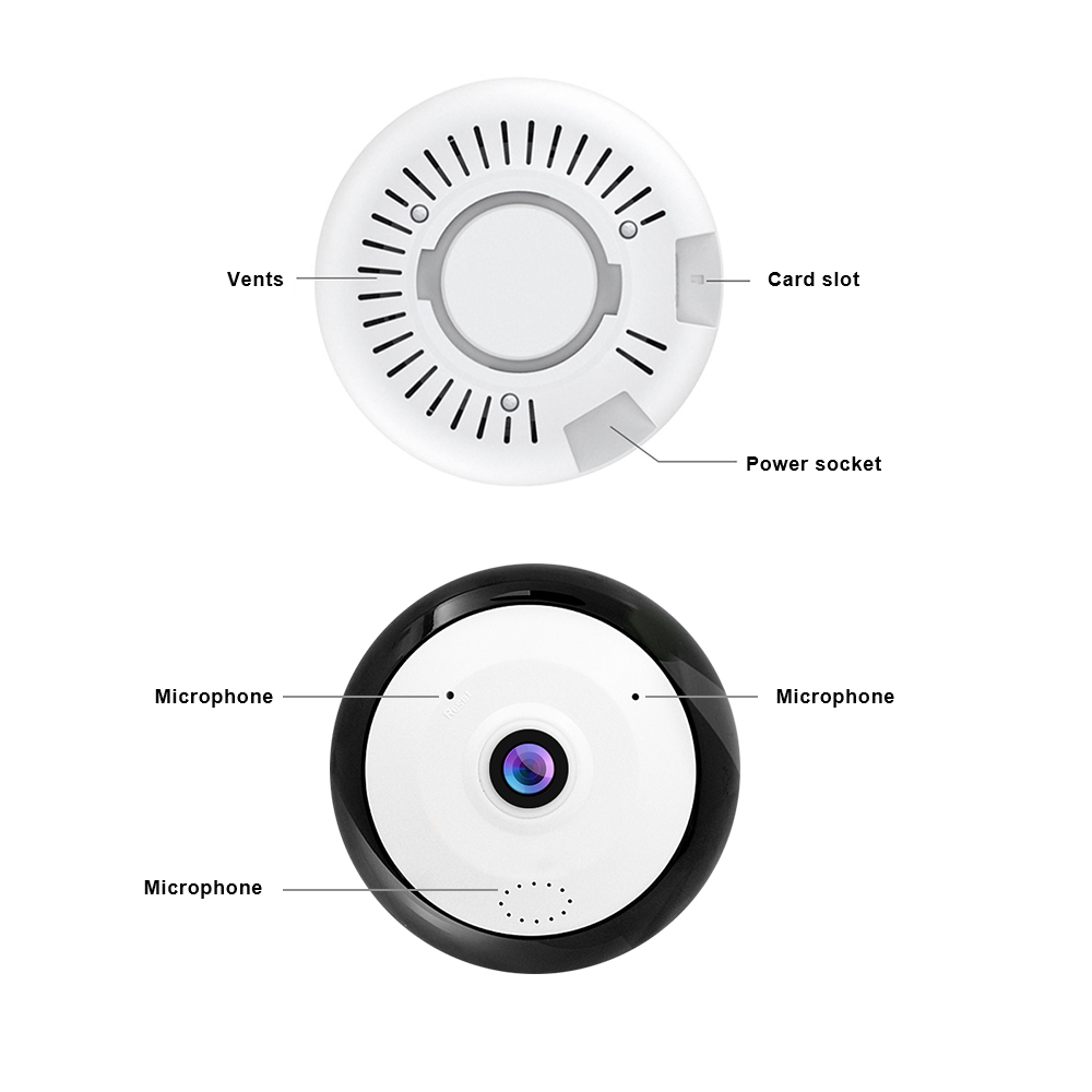 Cámara De Seguridad 3d Ip 1080p 360 Grados Vista Panorámica