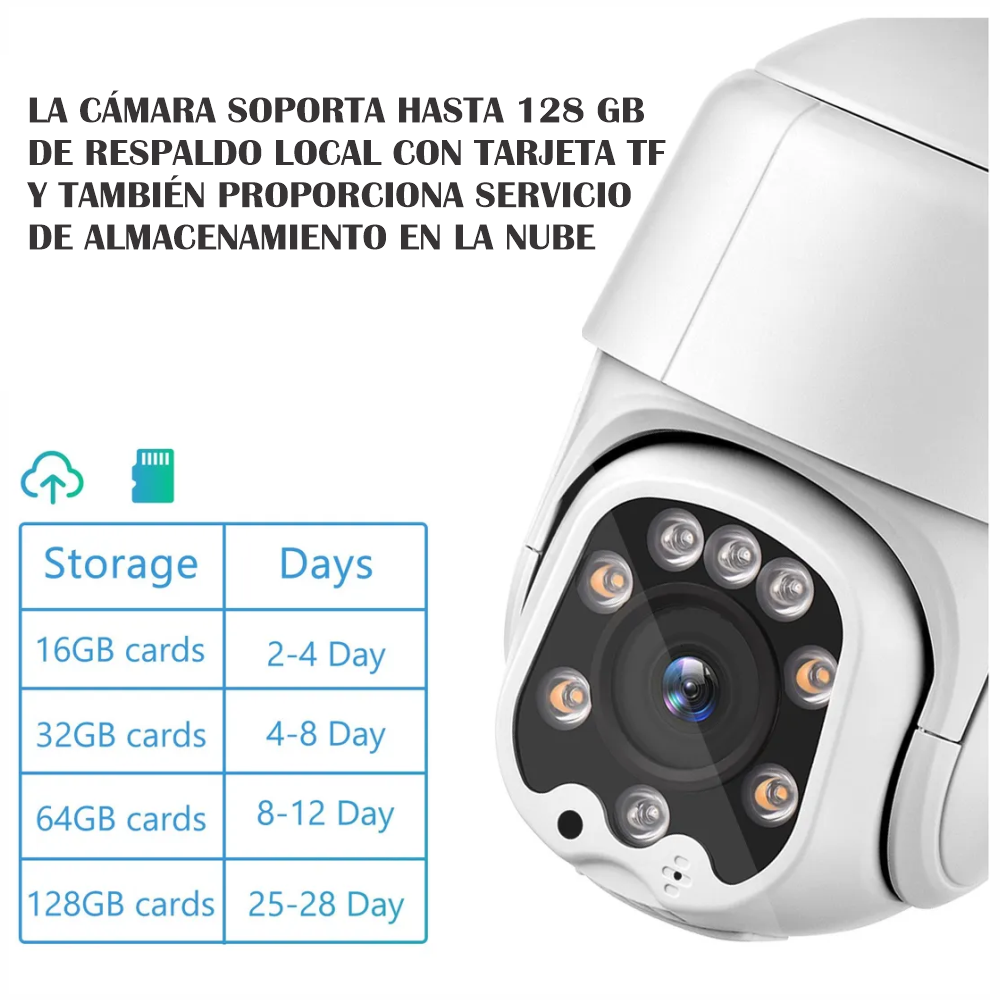 Cámara De Seguridad Inalámbrica Wifi Ptz 1080p Para Exterior