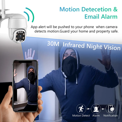 Cámara De Seguridad Inalámbrica Wifi Ptz 1080p Para Exterior