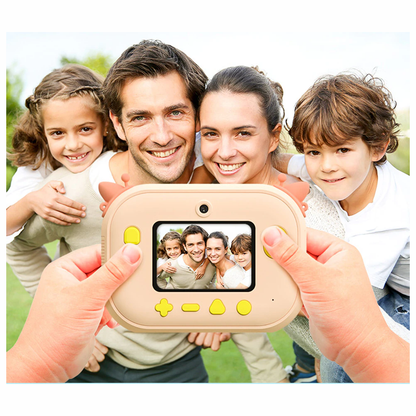 Cámara Instantánea Para Niños Doble Lente Hd 1 Rollos + Sd