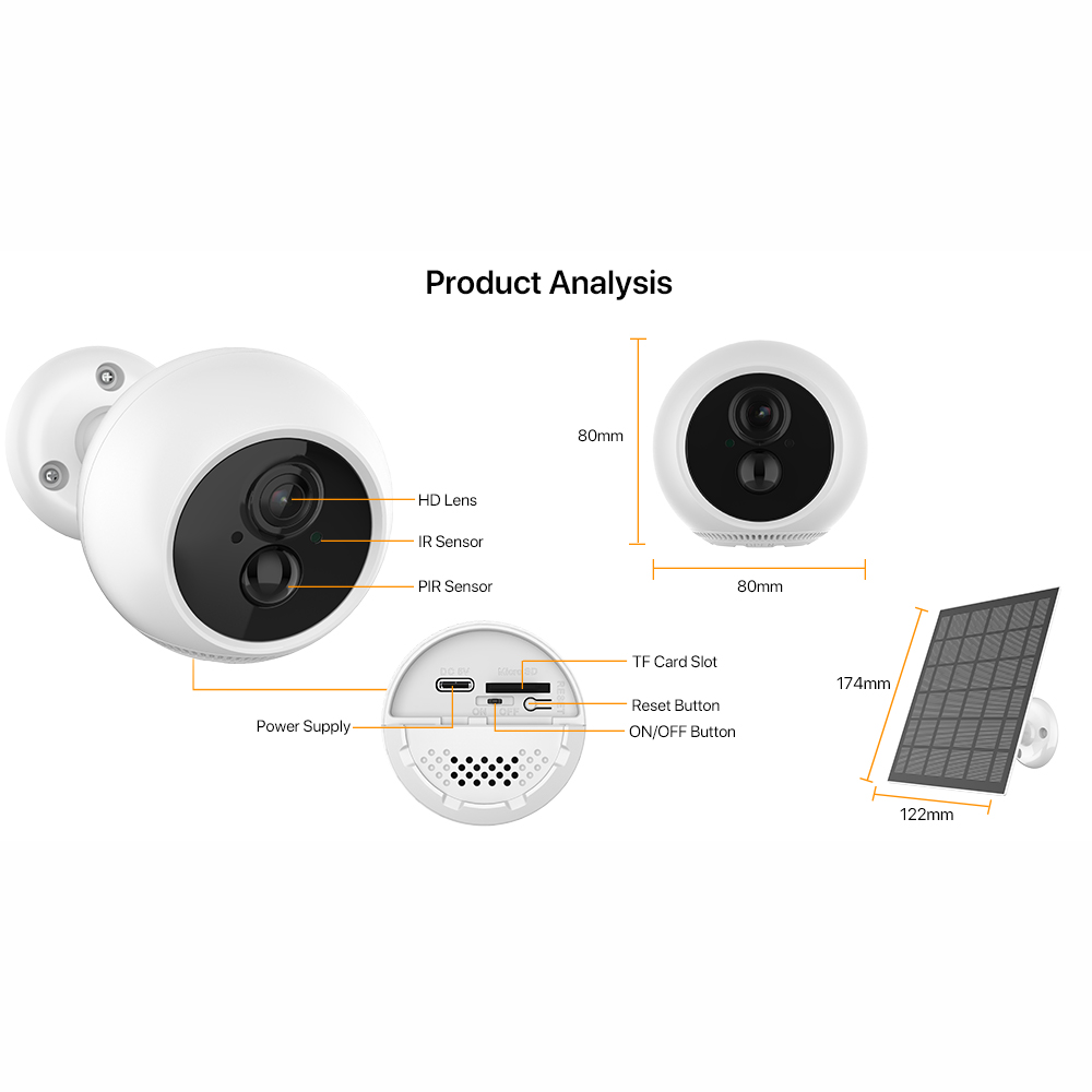 Cámara Para Exteriores Recargable Inalámbrica 3mp Ip66 Tuya