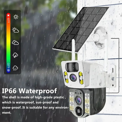 Cámara De Seguridad Con Panel Solar Sim 4g Wifi Lente Dual