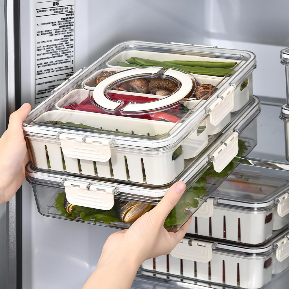Canasta Contenedor Para Frutas Y Verduras 4 Divisiones