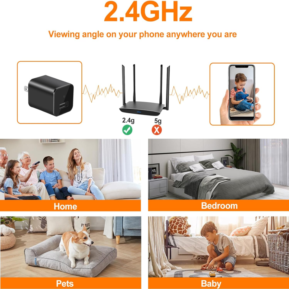 Cargador Tipo C Con Cámara Espía Wifi Video Graba Con Audio