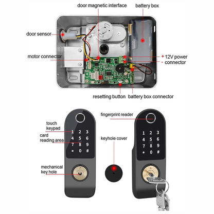Cerradura Wifi Bloqueo De Puerta Inteligente Con Contraseña Tuya