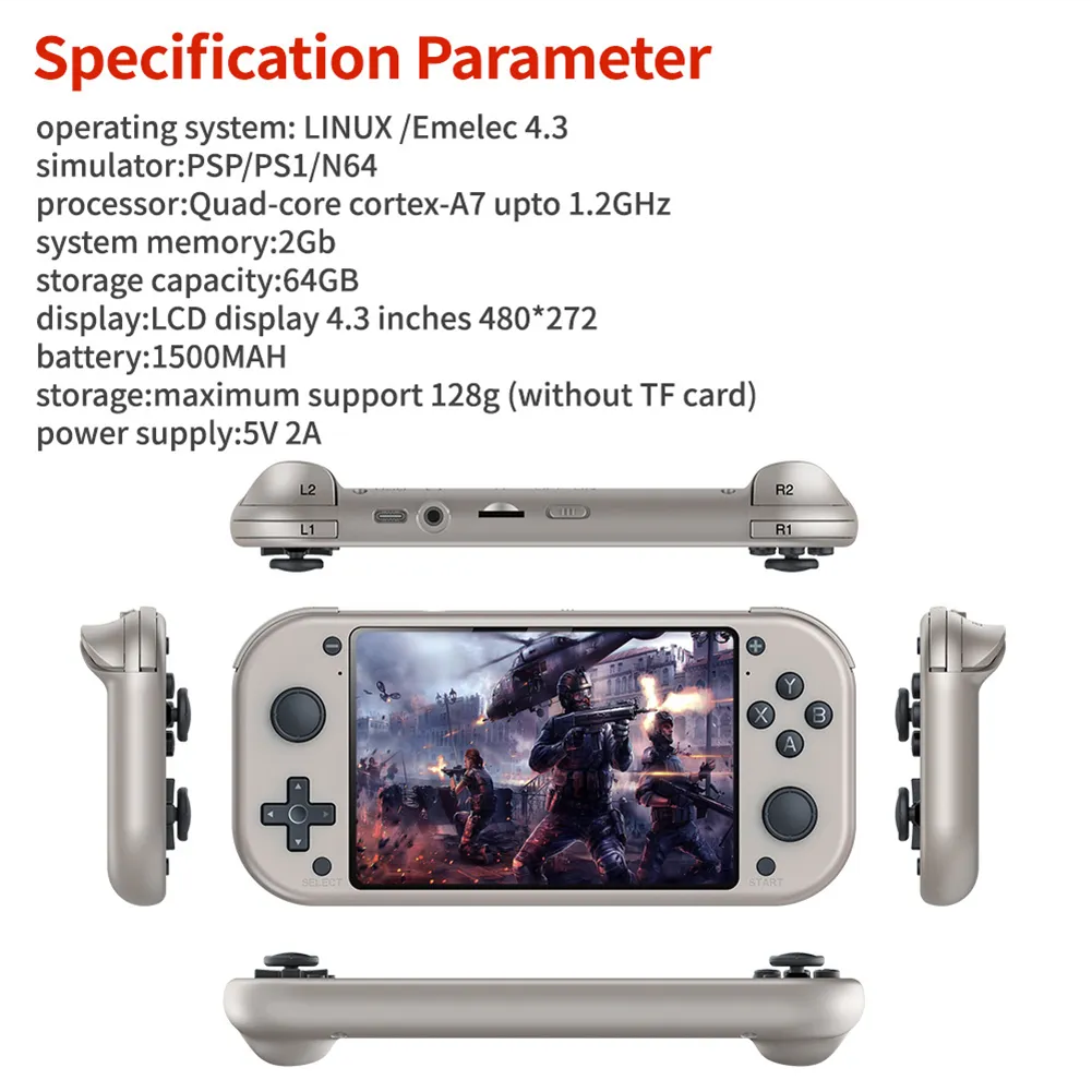 Consola Portátil MP5 PSP Doble Joystick M17 64Gb Pantalla LCD