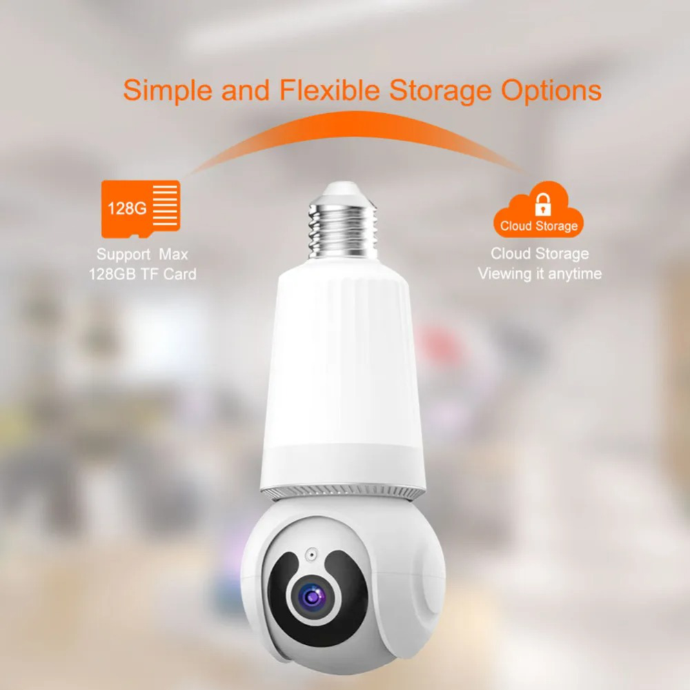 Camara Ip Tipo Bombillo 360º Robotica Wifi Vision Nocturna