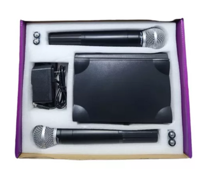 Kit Micrófonos Inalámbricos Wvngr Sm-58 Receptor Uhf Karaoke