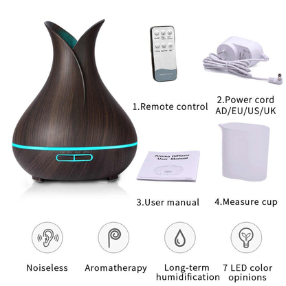 Difusor De Aromas Tipo Florero Led + Control + Esencia