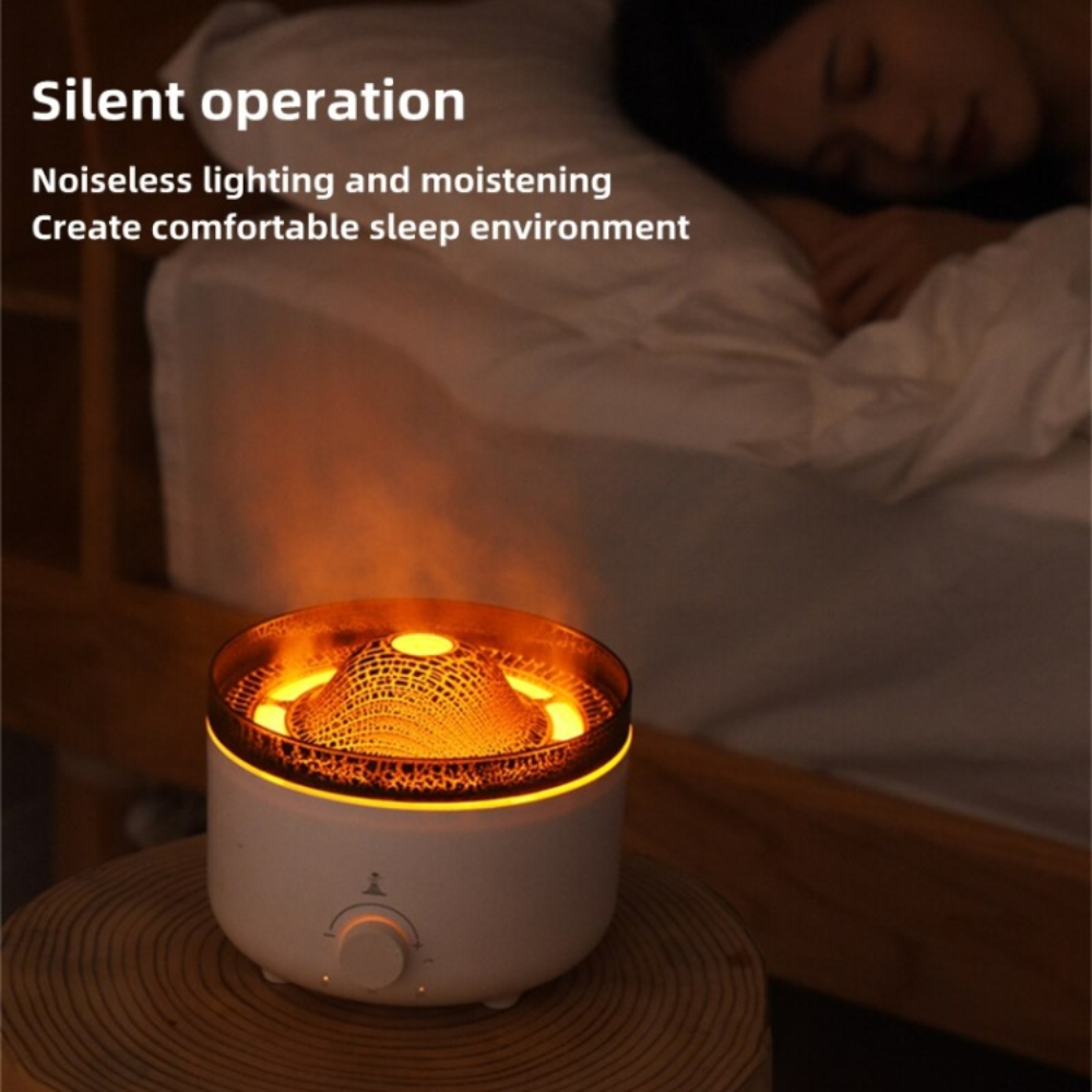 Humificador Difusor De Aromas Volcán Led 560m Esencia Gratis