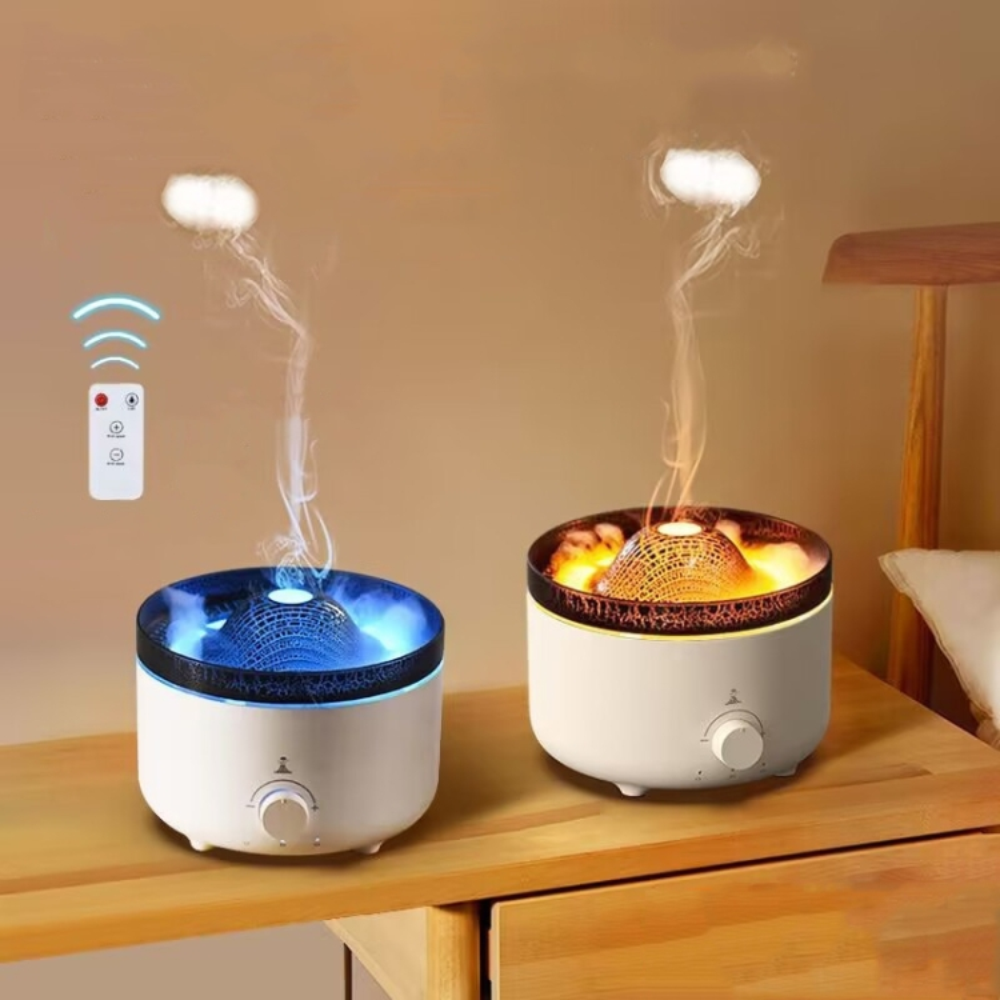 Humificador Difusor De Aromas Volcán Led 560m Esencia Gratis