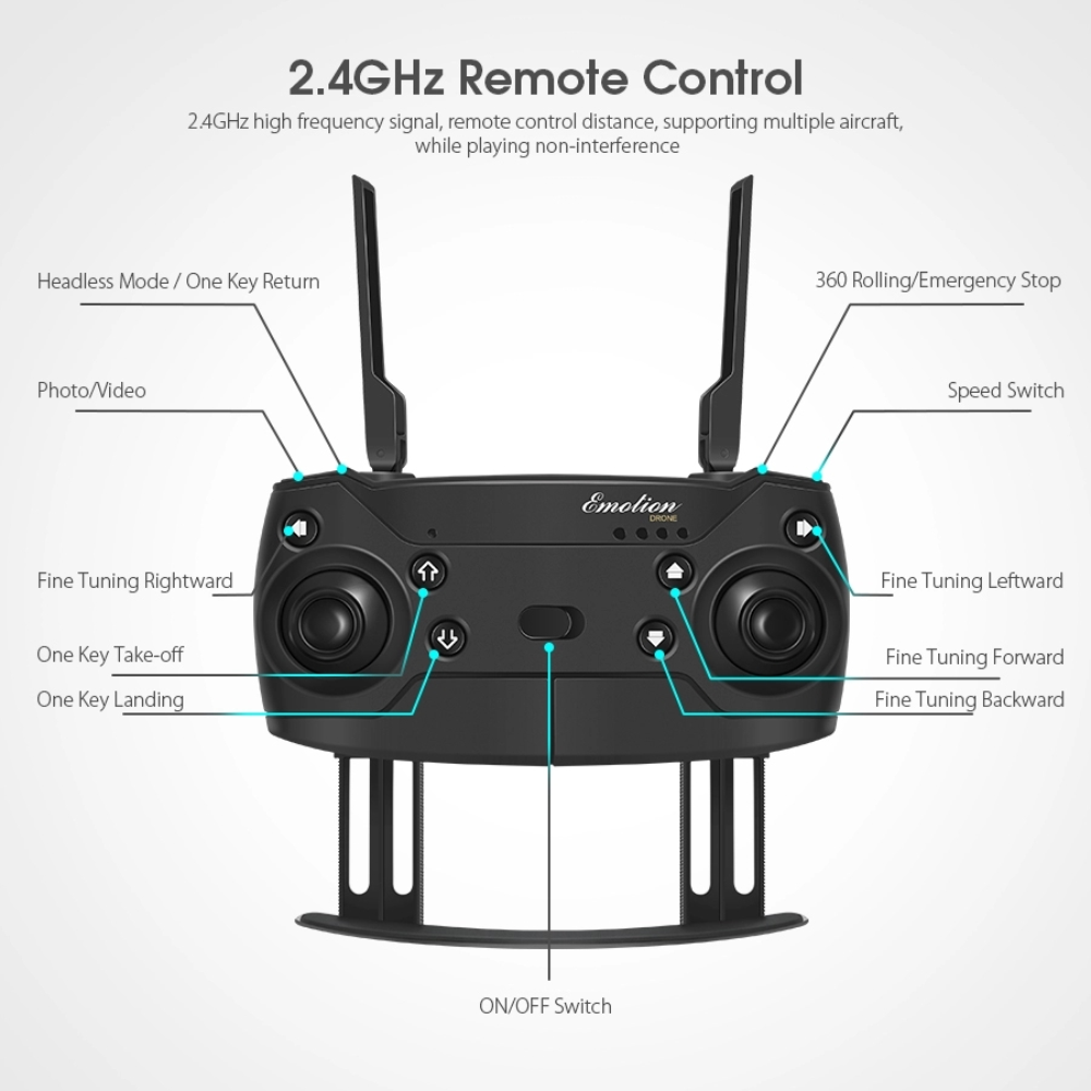 Drone Wifi Cámara Hd Estabilizador De Vuelo E88  Doble Batería