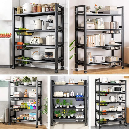 Organizador Mueble Carrito Cocina Hogar Elegante 90cm Acero