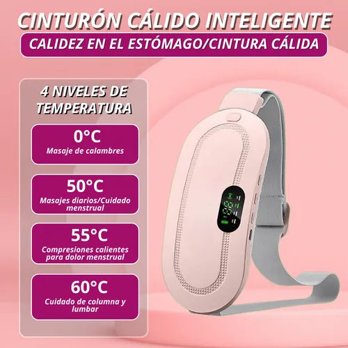 Cinturón térmico con masaje para alivio de cólicos y dolor abdominal