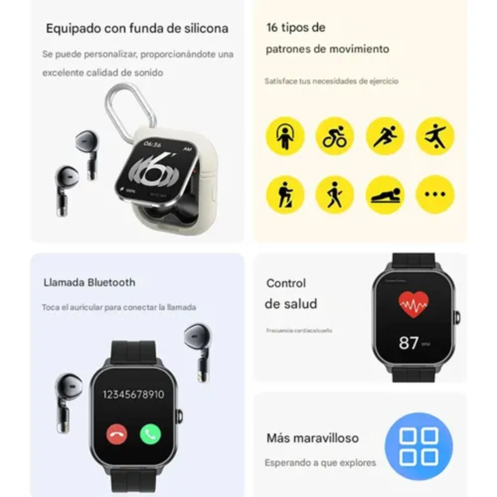 🕒🎧Relog Inteligente Smart Watch Audifonos Inalambricos Pro X10🕒🎧