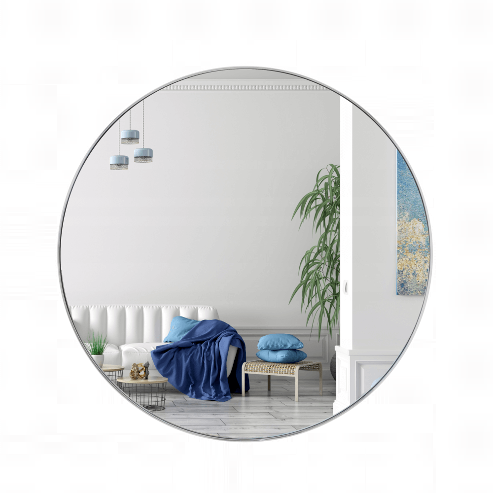 Espejo De Pared Redondo Irrompible 80cm Diametro Decorativo