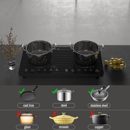 Estufa De Inducción 2000w Renahouse Germany 2 Puestos